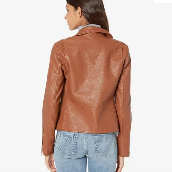 NEW VEGAN LEATHER MOTO JACKET NEW - Picture 11 of 12